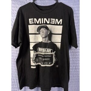 2013 Eminem Bravado Graphic Large T-Shirt Black Rap Hip Hop Tee Vtg Mugshot